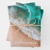 ビーチ海水の海辺の砂熱帯の夏 ラッピングペーパーシート (インサイチュ)