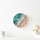 ビーチ海水は海岸砂熱帯夏に ラウンド壁時計 (ホーム)