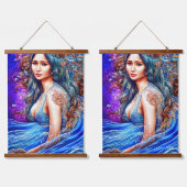 ビーチ海水中世界ファンタジーアート 吊り下げ型タペストリー (ダブル)