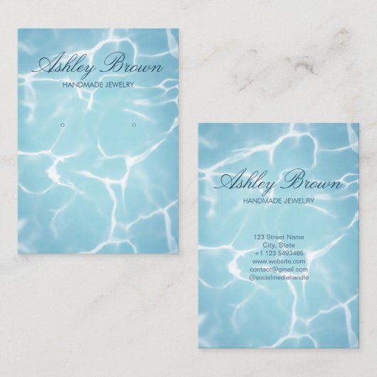 ビーチ海水手作りジュエリーイヤリングディスプレイ 名刺 (正面/裏面)