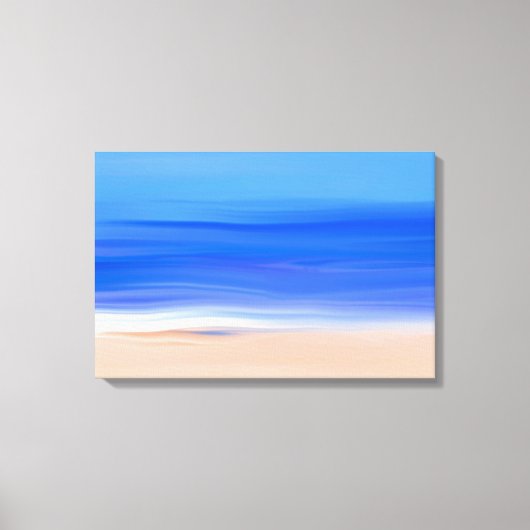 ビーチ海油彩画 キャンバスプリント (正面)