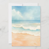 ビーチ海波ブルーベージュ結婚ズ 招待状 (裏面)