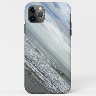 ビーチ海波水空ブルーホワイトグレー写真 iPhone 11 PRO MAXケース