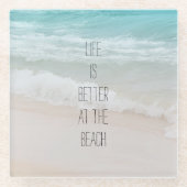 ビーチ海波     ガラスコースター (正面)