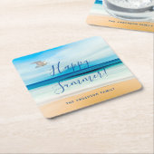 ビーチ海海の熱帯夏 スクエアペーパーコースター (アングル)