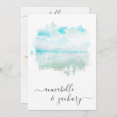 *～*ビーチ海海+ RSVP - QR AR7 結婚 招待状 (正面/裏面)