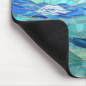 ビーチ海熱帯サンライズステンドグラス マウスパッド (コーナー)