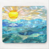 ビーチ海熱帯サンライズステンドグラス マウスパッド (正面)