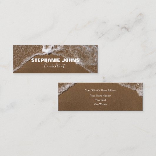 ビーチ海熱帯名前をカスタムするコンサルタントモダン スキニー名刺 (正面/裏面)