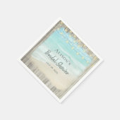 ビーチ海素朴ウッドブライダルシャワー スタンダードカクテルナプキン (角)