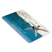 ビーチ海結婚のリングや輪Starfish日付の保存 マグネット (右側)