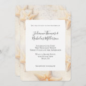 ビーチ海結婚ヒトデ 招待状 (正面/裏面)