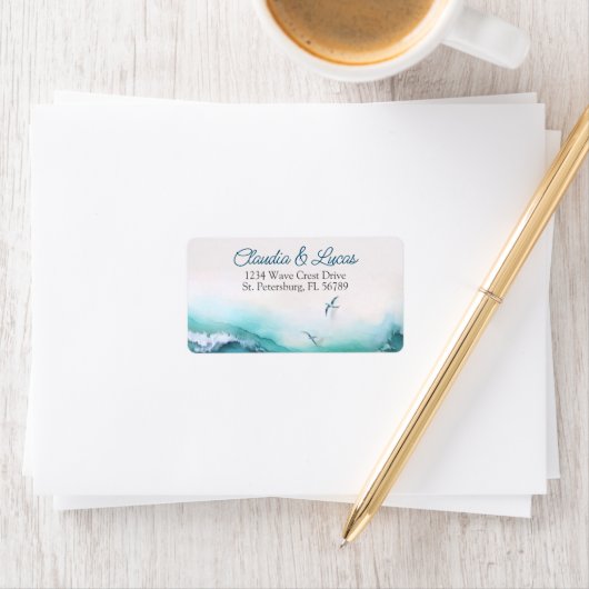 ビーチ海結婚波 ラベル (インサイチュ)