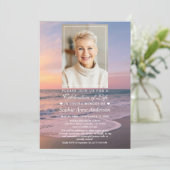 ビーチ海辺の葬儀お祝いの生活写真 招待状 (スタンド正面)