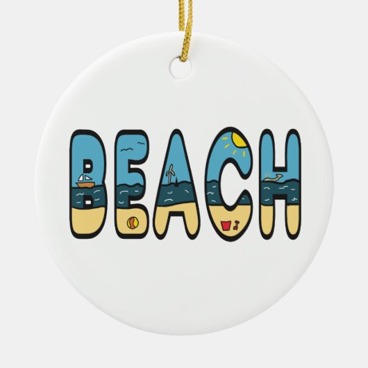 ビーチ海辺 セラミックオーナメント (正面)