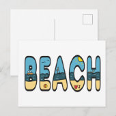 ビーチ海辺 ポストカード (正面/裏面)