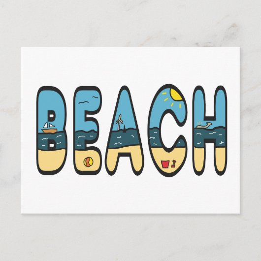 ビーチ海辺 ポストカード (正面)