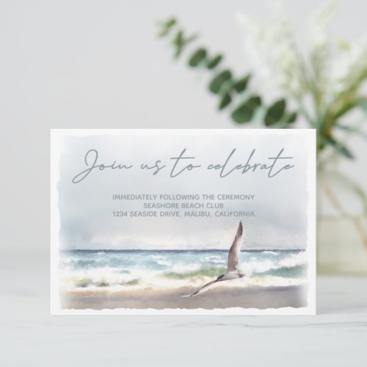 ビーチ海鳥の水色の結婚披露宴 エンクロージャーカード (スタンド正面)