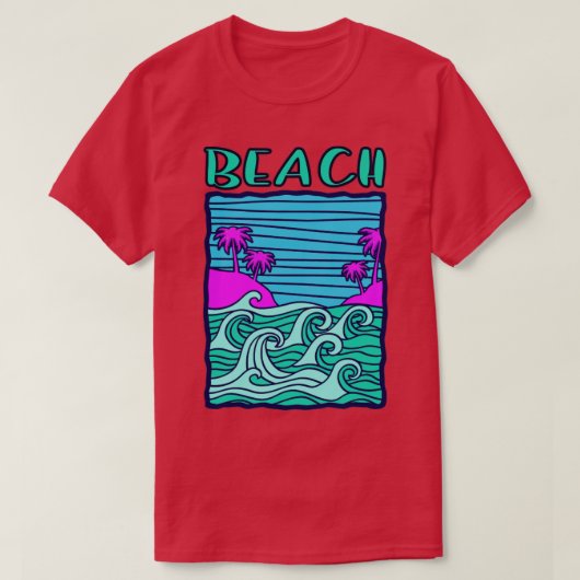 ビーチ海 Tシャツ (デザイン正面)