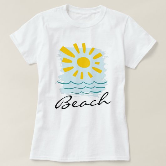 ビーチ海 Tシャツ (デザイン正面)