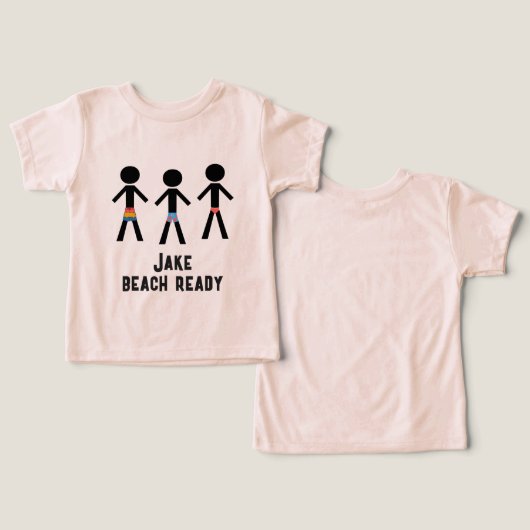 ビーチ準備 – 3人の服装の男 (デザイン正面&裏面)