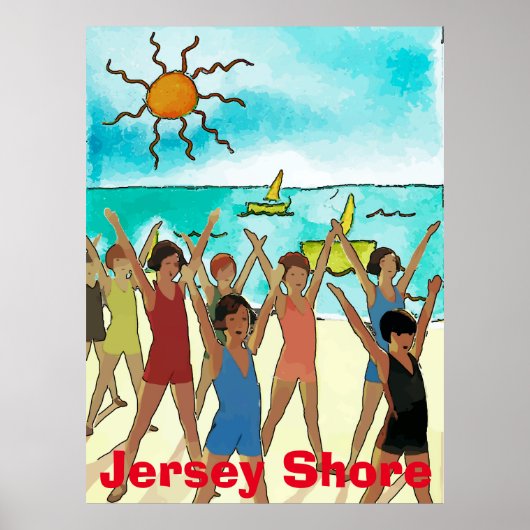 ビーチ漫画のキッズ、文字または名前の追加 ポスター (正面)