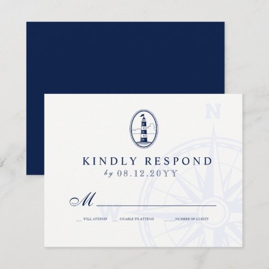 ビーチ灯台 |の航海のNavy RSVP (正面/裏面)