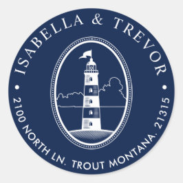 ビーチ灯台 |テーマ航海の差出人住所 ラウンドシール