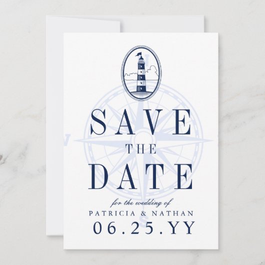 ビーチ灯台 |日付招待状の保存 セーブザデート (正面)