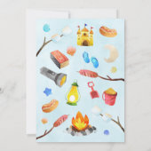 ビーチ焚き火の誕生日パーティーへの招待 招待状 (裏面)