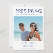 ビーチ無料ドリンク写真の目的地の結婚式 セーブザデート (正面)