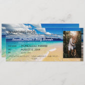 ビーチ熱帯の目的地の結婚式と写真 招待状 (正面/裏面)