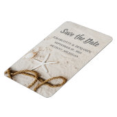 ビーチ熱帯の目的地の結婚式の日付を保存 マグネット (左側)