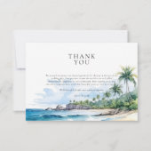 ビーチ熱帯サマー結婚ズ サンキューカード (正面)