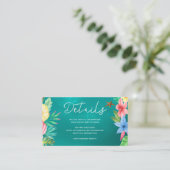 ビーチ熱帯ハワイアン結婚のゲスト詳細 エンクロージャーカード (スタンド正面)