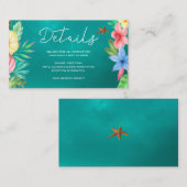 ビーチ熱帯ハワイアン結婚のゲスト詳細 エンクロージャーカード (正面/裏面)