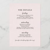 ビーチ熱帯バチェロレッテ週末バラ金ゴールド 箔招待状 (裏面)