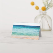 ビーチ熱帯パームツリーウェディングパーティー座席表 プレイスカード (裏面)