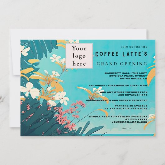 ビーチ熱帯フローラ事業開始招待状 招待状 (正面)