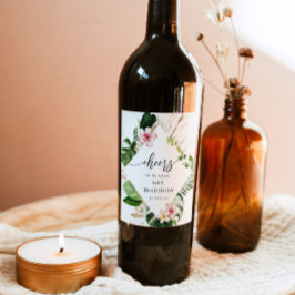 ビーチ熱帯ブライダルシャワー ワインラベル