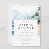 ビーチ熱帯夏のブライダルシャワーへの招待 招待状 (正面)
