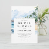 ビーチ熱帯夏のブライダルシャワーへの招待 招待状 (スタンド正面)