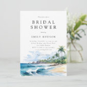 ビーチ熱帯夏のブライダルシャワーへの招待 招待状 (スタンド正面)