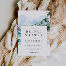 ビーチ熱帯夏のブライダルシャワーへの招待 招待状