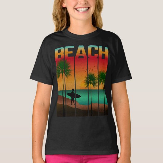 ビーチ熱帯夏 Tシャツ (正面)