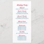 ビーチ熱帯性パイナップルパームウェディングプログラム プログラム (裏面)