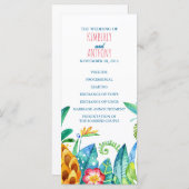 ビーチ熱帯性パイナップルパームウェディングプログラム プログラム (正面/裏面)