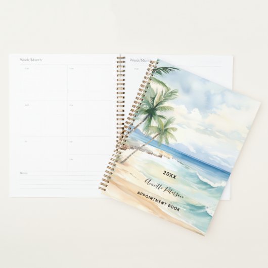 ビーチ熱帯性ヤシの木の波2026 プランナー手帳 (ディスプレー)