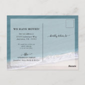 ビーチ熱帯書道が新しいアドレスを移動 ポストカード (裏面)