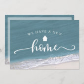 ビーチ熱帯書道の新しいアドレス移動 案内状 (正面/裏面)